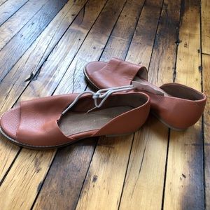 Anthropologie Cognac Color Flats NWT - Size 6.5-7
